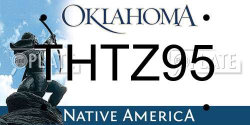 THTZ95 Oklahoma License Plate
