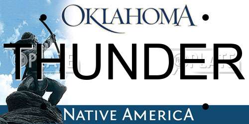 THUNDER Oklahoma License Plate