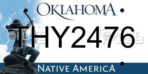 THY2476 Oklahoma License Plate