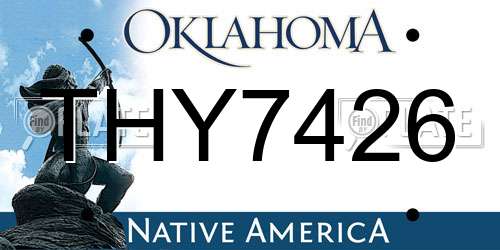 THY7426 Oklahoma License Plate