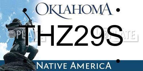 THZ29S Oklahoma License Plate