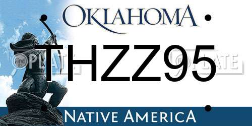 THZZ95 Oklahoma License Plate