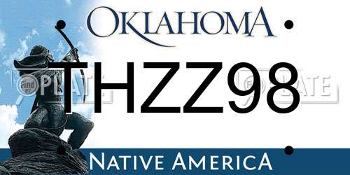 THZZ98 Oklahoma License Plate