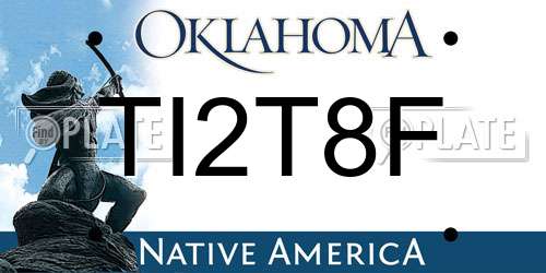 TI2T8F Oklahoma License Plate