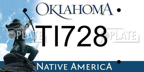 TI728 Oklahoma License Plate