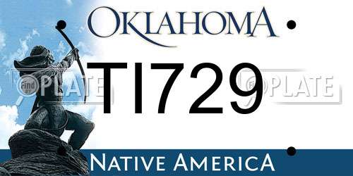 TI729 Oklahoma License Plate