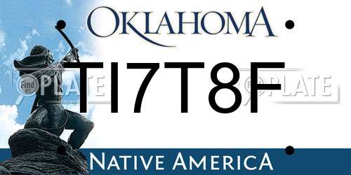 TI7T8F Oklahoma License Plate