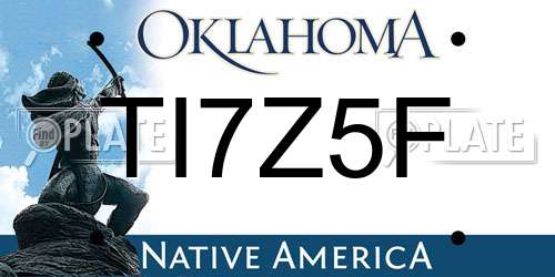 TI7Z5F Oklahoma License Plate