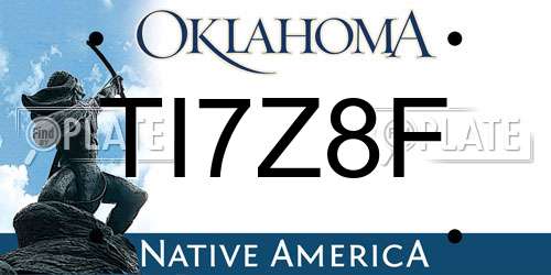 TI7Z8F Oklahoma License Plate