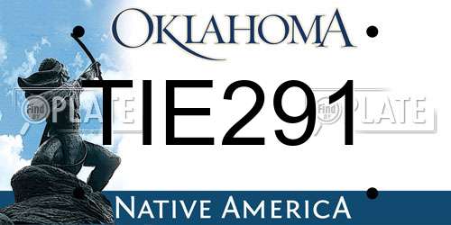 TIE291 Oklahoma License Plate