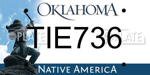 TIE736 Oklahoma License Plate