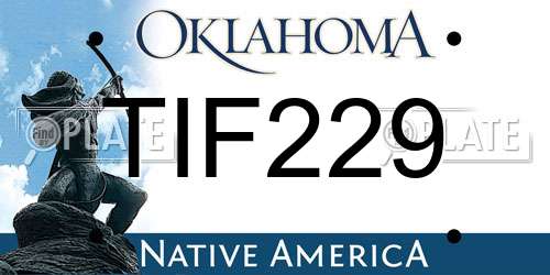 TIF229 Oklahoma License Plate
