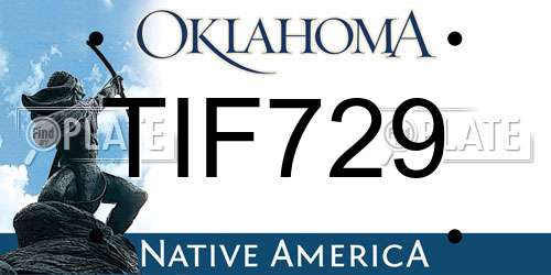 TIF729 Oklahoma License Plate