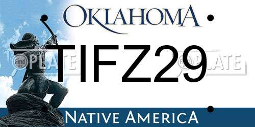TIFZ29 Oklahoma License Plate