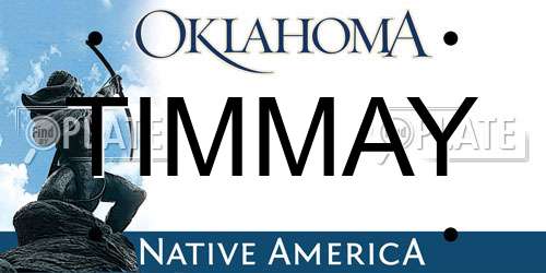 TIMMAY Oklahoma License Plate