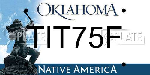 TIT75F Oklahoma License Plate