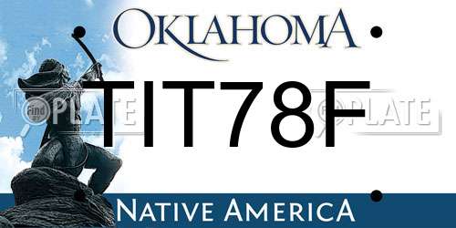 TIT78F Oklahoma License Plate