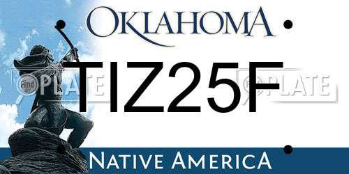 TIZ25F Oklahoma License Plate