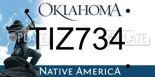 TIZ734 license plate in OK state