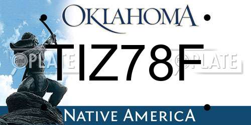 TIZ78F Oklahoma License Plate