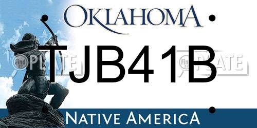 TJB41B Oklahoma License Plate