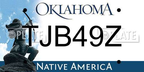 TJB49Z Oklahoma License Plate