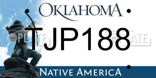 TJP188 Oklahoma License Plate