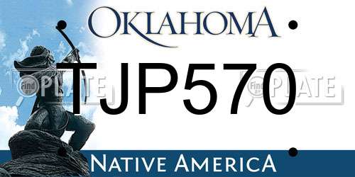 TJP570 Oklahoma License Plate