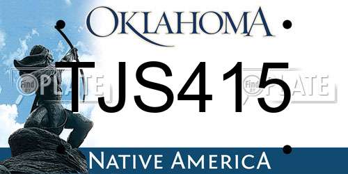 TJS415 Oklahoma License Plate