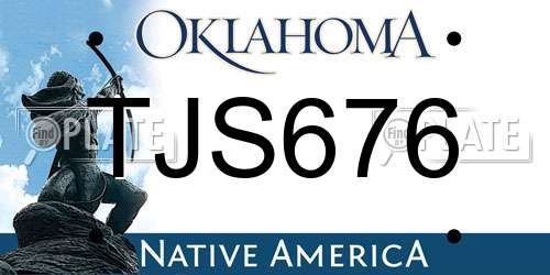 TJS676 Oklahoma License Plate