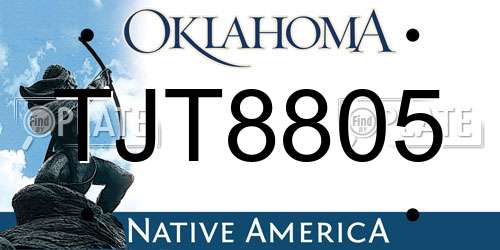 TJT8805 Oklahoma License Plate