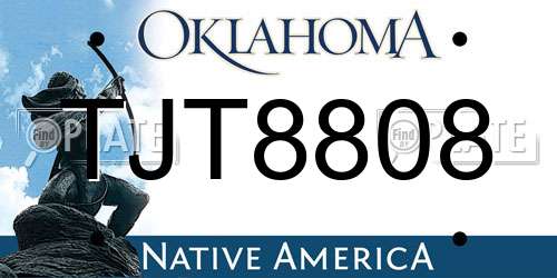 TJT8808 Oklahoma License Plate
