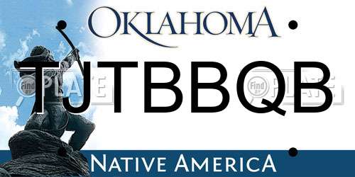 TJTBBQB Oklahoma License Plate