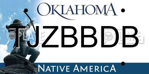 TJZBBDB Oklahoma License Plate