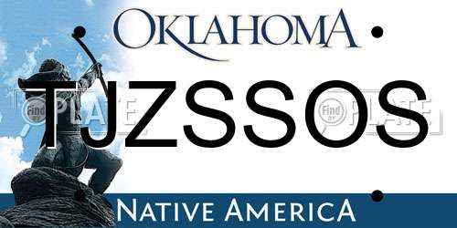 TJZSSOS Oklahoma License Plate