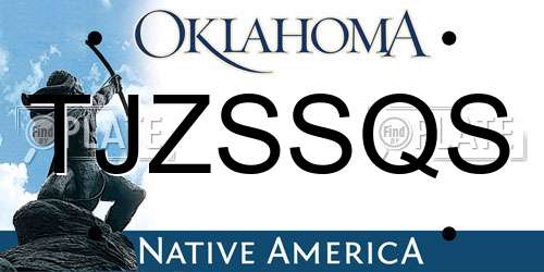 TJZSSQS Oklahoma License Plate