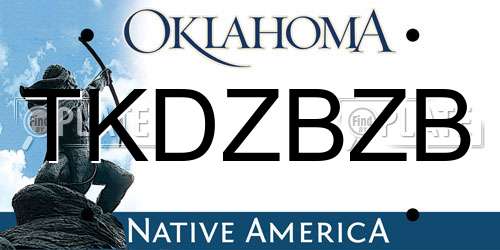 TKDZBZB Oklahoma License Plate