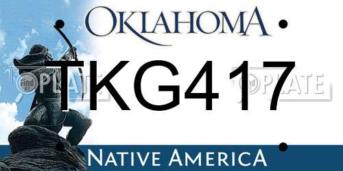 TKG417 Oklahoma License Plate