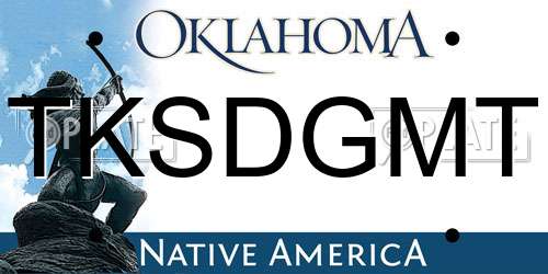 TKSDGMT Oklahoma License Plate