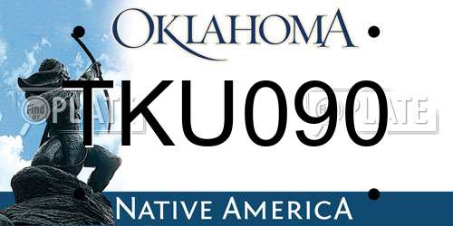 TKU090 Oklahoma License Plate