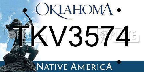 TKV3574 Oklahoma License Plate