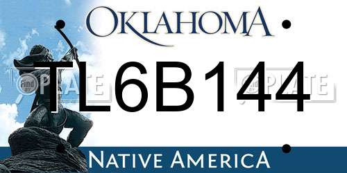 TL6B144 Oklahoma License Plate