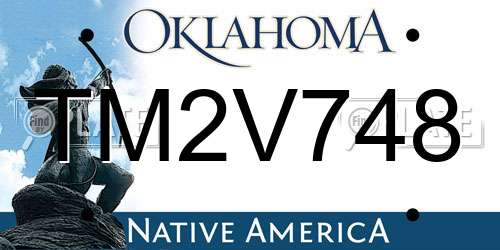 TM2V748 Oklahoma License Plate