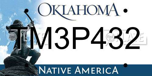 TM3P432 Oklahoma License Plate