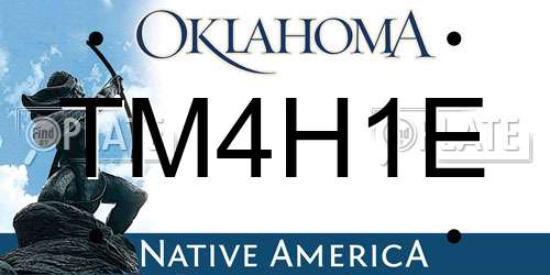 TM4H1E Oklahoma License Plate