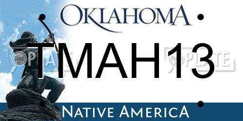 TMAH13 Oklahoma License Plate