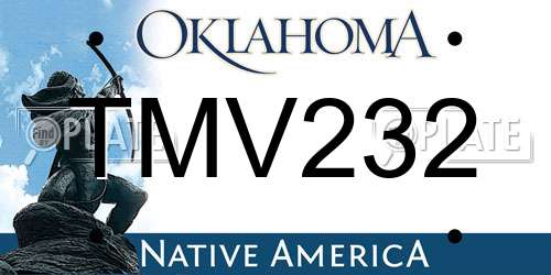 TMV232 Oklahoma License Plate