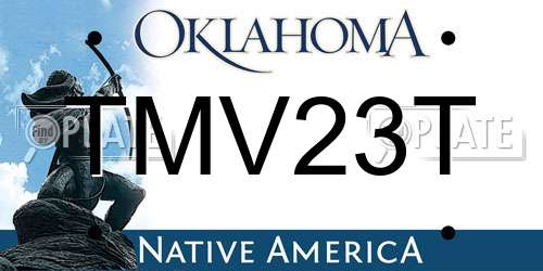 TMV23T Oklahoma License Plate