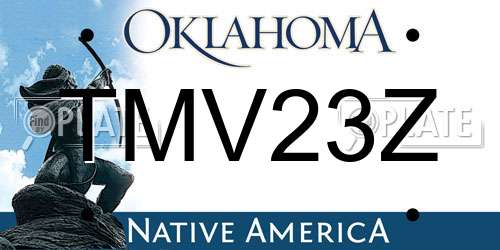 TMV23Z Oklahoma License Plate