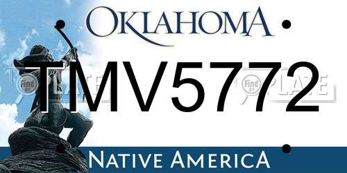 TMV5772 Oklahoma License Plate